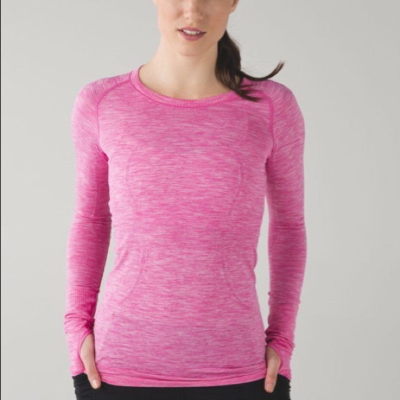 Lululemon Swiftly Tech Long Sleeve Crew Heathered Pink